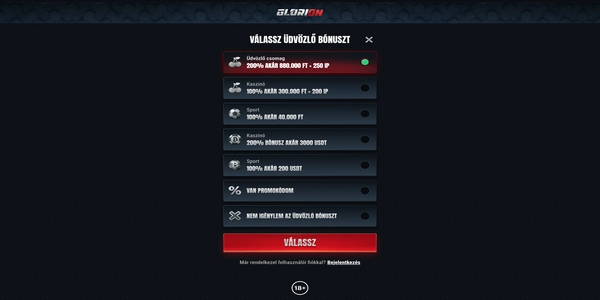 Glorion Casino registrácia na mobile